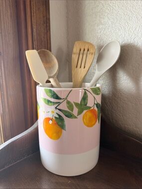 Sur La Table Earthenware Citrus Utensil Crock